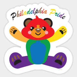 Philadelphia Gay Pride Teddy Bear Sticker